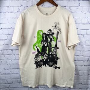 Hot topic Nightmare Before Christmas Sketch Shirt NBC Cream Large